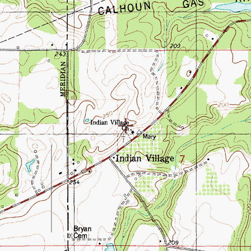 Topographic Map of Indian Village Methodist Church, LA