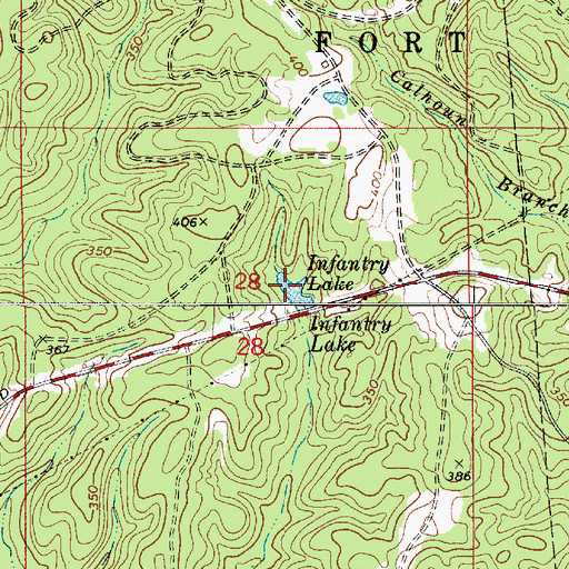 Topographic Map of Infantry Lake, LA