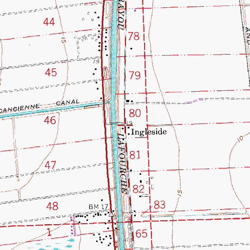 Topographic Map of Ingleside, LA