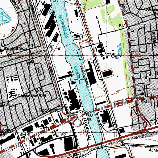 Topographic Map of Inner Harbor Navigation Canal, LA