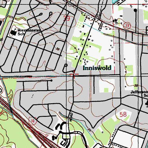 Topographic Map of Inniswold, LA