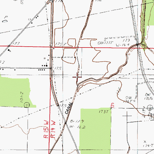 Topographic Map of Irish Bayou, LA