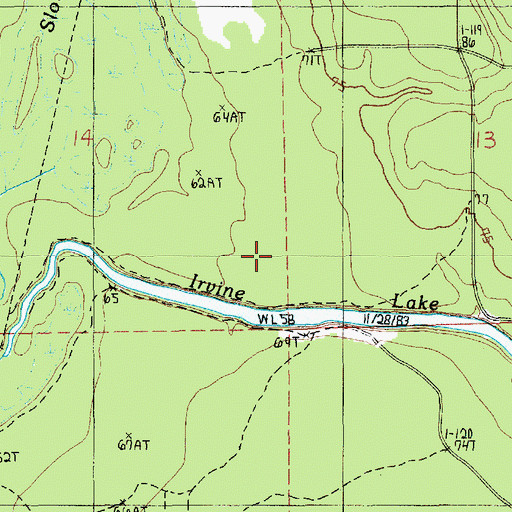 Topographic Map of Irvine Lake, LA