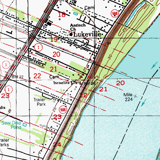 Topographic Map of Israelite Baptist Church, LA