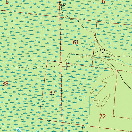 Topographic Map of Jack Creek, LA