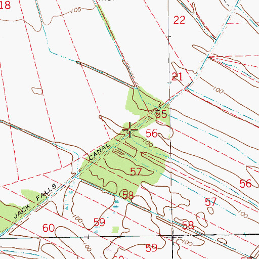 Topographic Map of Jack Falls Canal, LA