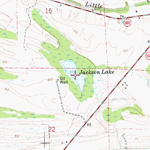 Topographic Map of Jackson Lake, LA