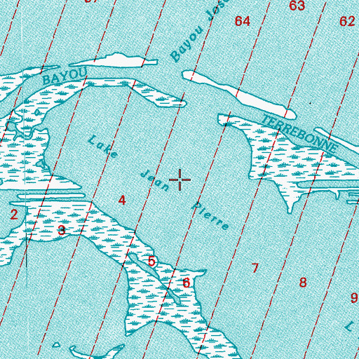 Topographic Map of Lake Jean Pierre, LA