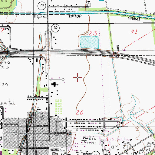 Topographic Map of Jennings High School, LA