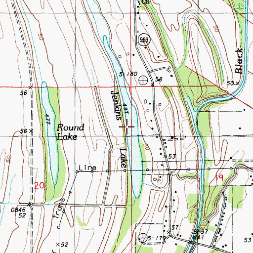 Topographic Map of Jenkins Lake, LA