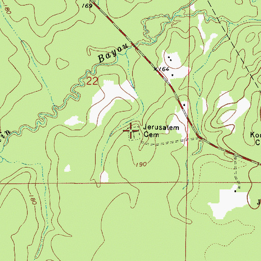 Topographic Map of Jerusalem Cemetery, LA