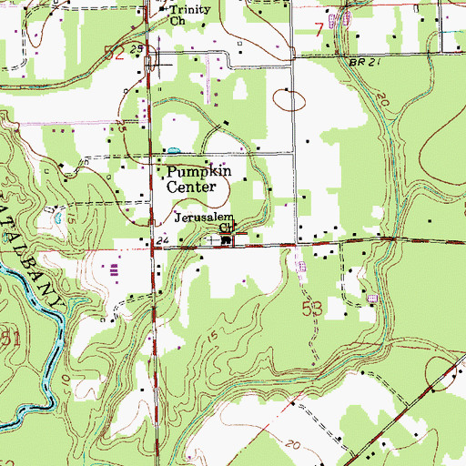 Topographic Map of Jerusalem Baptist Church, LA