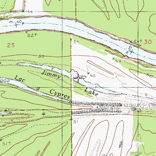 Topographic Map of Jimmy Lake, LA