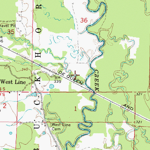 Topographic Map of Twomile Creek, AR