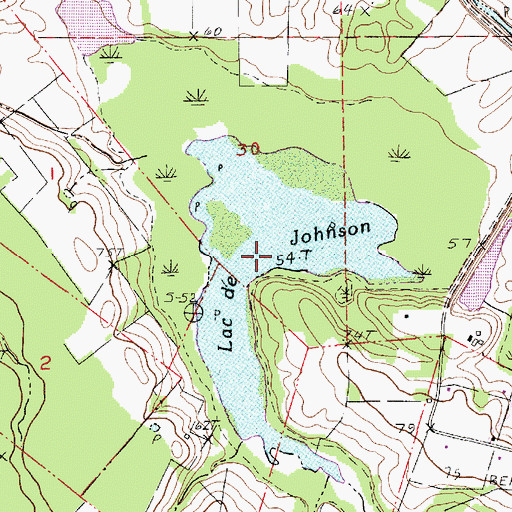 Topographic Map of Lac de Johnson, LA
