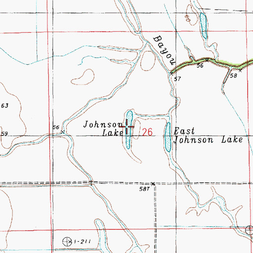 Topographic Map of Johnson Lake, LA