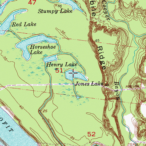 Topographic Map of Jones Lake, LA