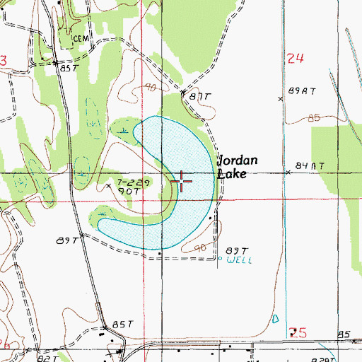 Topographic Map of Jordan Lake, LA