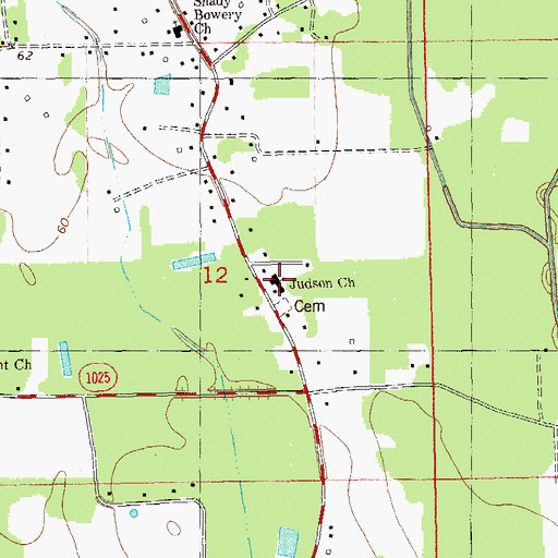 Topographic Map of Judson Baptist Church, LA