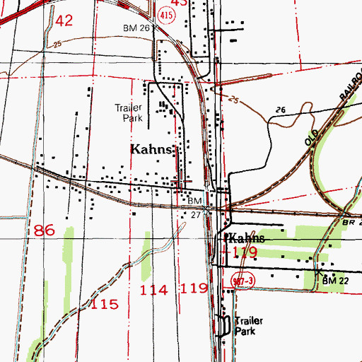 Topographic Map of Kahns, LA