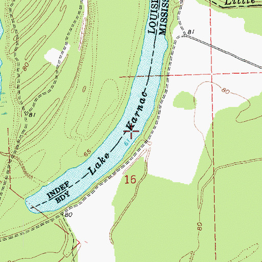 Topographic Map of Lake Karnac, MS