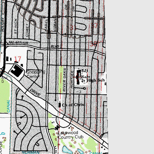 Topographic Map of Edna Karr Senior High School, LA