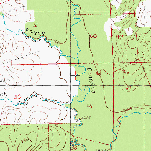 Topographic Map of Kellers Bayou, LA