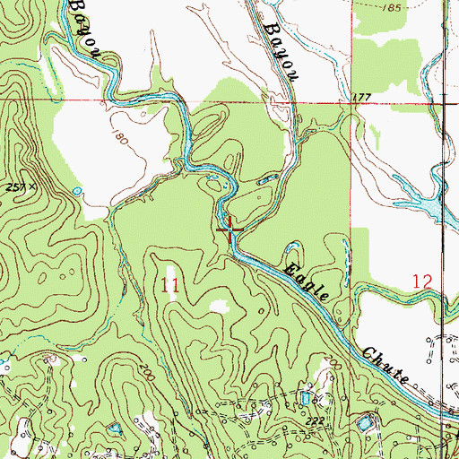 Topographic Map of Kelly Bayou, LA