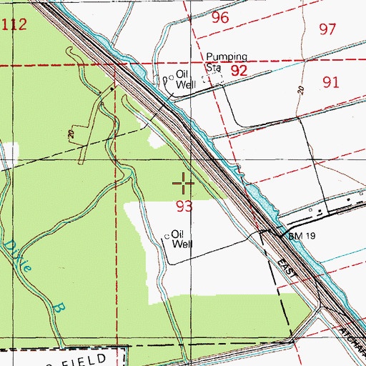 Topographic Map of Kenmore Oil and Gas Field, LA