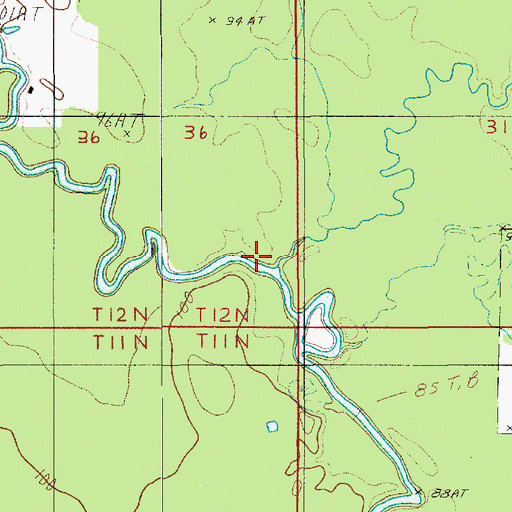 Topographic Map of Kiesche Creek, LA