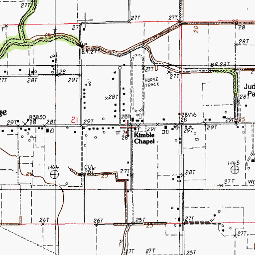 Topographic Map of Kimball Chapel Methodist Church, LA
