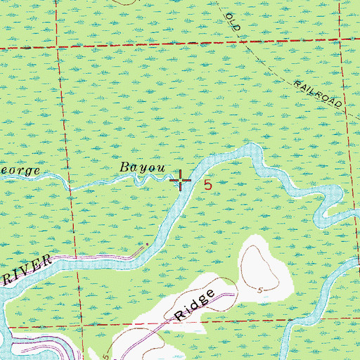 Topographic Map of King George Bayou, LA