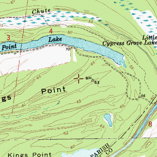 Topographic Map of Kings Point, LA