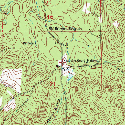 Topographic Map of Kisatchie Guard Station, LA