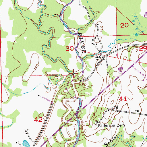 Topographic Map of Knighton Bayou, LA