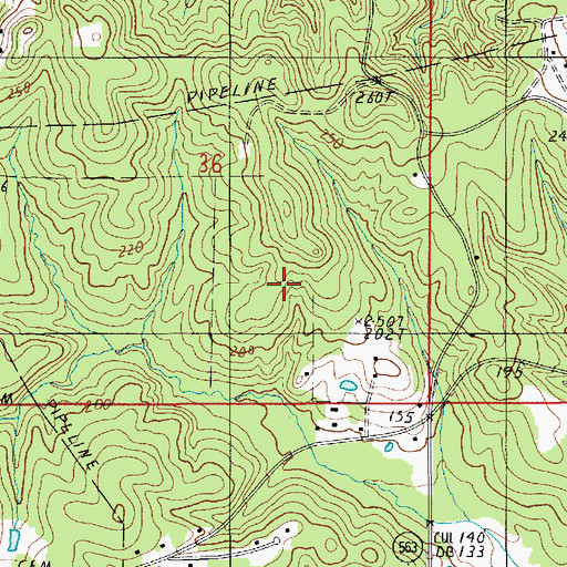 Topographic Map of Knowles Oil and Gas Field, LA