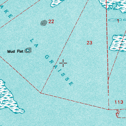 Topographic Map of Lake La Graisse, LA