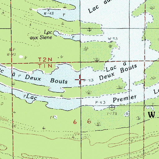 Topographic Map of Lac  Deux Bouts, LA