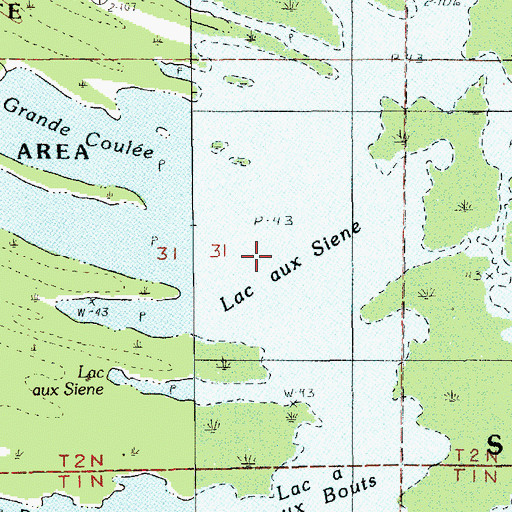 Topographic Map of Lac aux Cygnes, LA