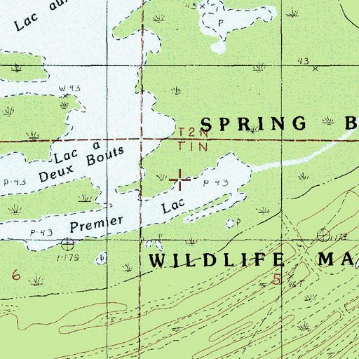 Topographic Map of Lac Tte de Boeuf, LA