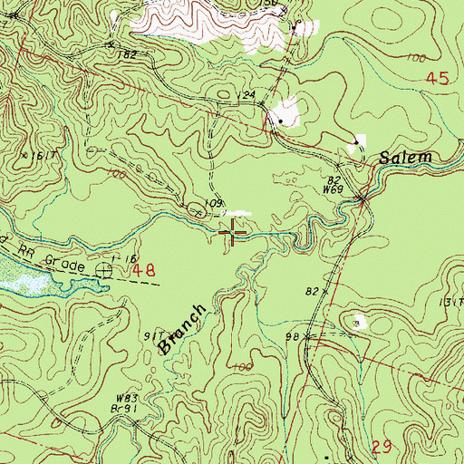 Topographic Map of Lacy Branch, LA