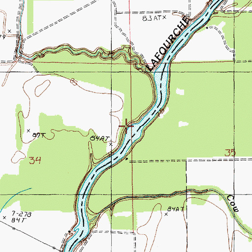 Topographic Map of Lake Lafourche, LA