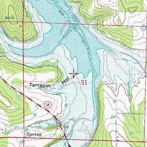 Topographic Map of Terrapin Hollow, AR