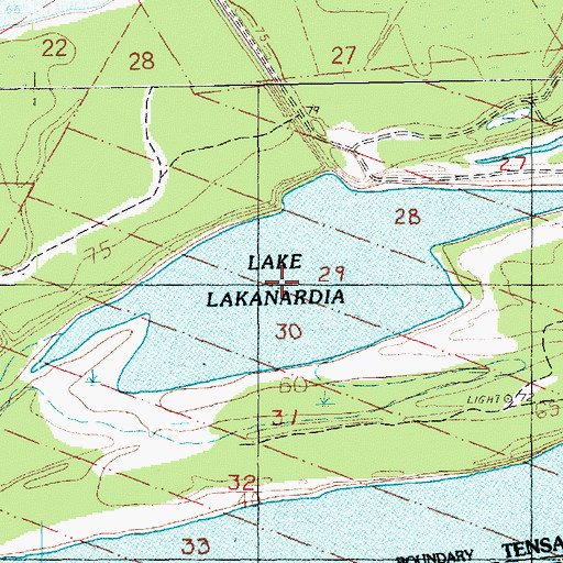 Topographic Map of Lake Lakanardia, LA
