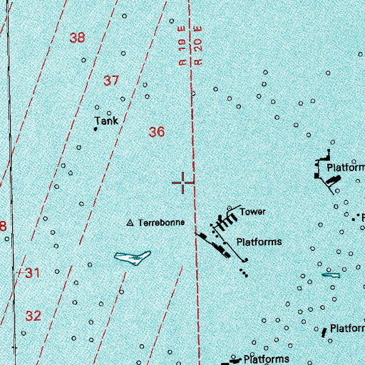 Topographic Map of Lake Barre Oil Field, LA