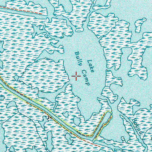Topographic Map of Lake Bully Camp, LA