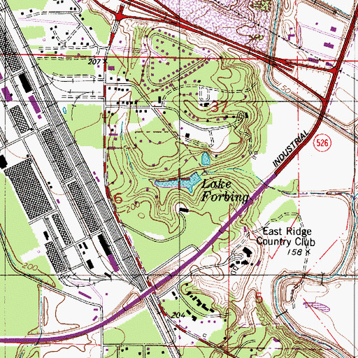 Topographic Map of Lake Forbing, LA