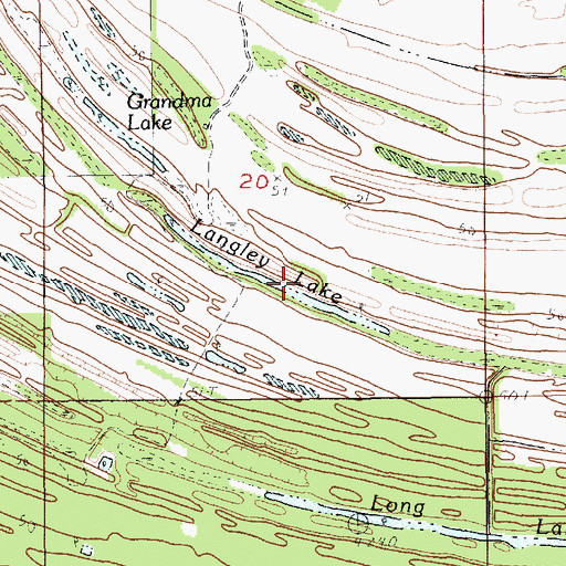 Topographic Map of Langley Lake, LA