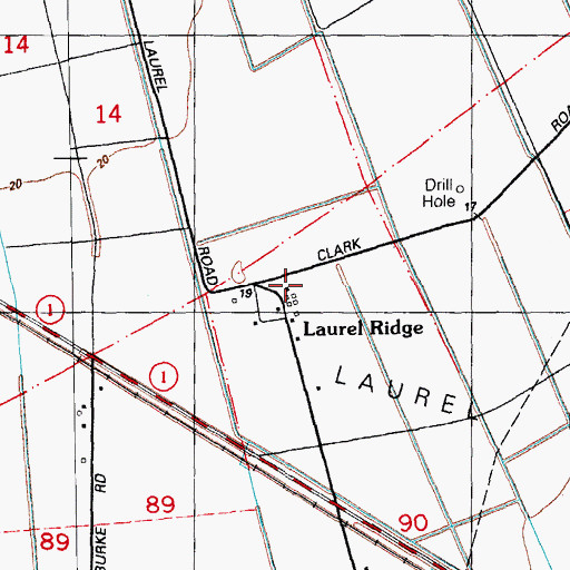 Topographic Map of Laurel Ridge, LA