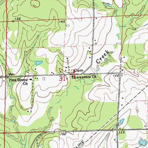 Topographic Map of Lawrence Missionary Baptist Church, LA